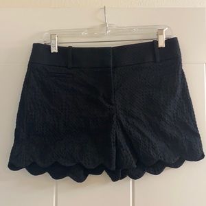 Black LOFT Riveria Scalloped Shorts